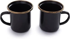Barebones Living Vintage-Inspired Steel Core Enamel Set of 2 Cups 4 fl oz NEW