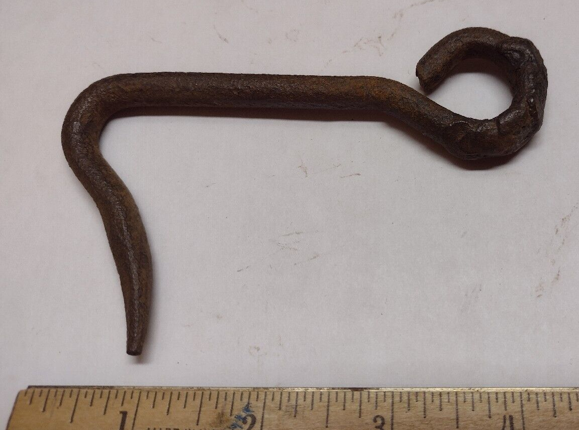 Antique Rustic Hand Forged Iron Door Latch Hook for Barn Shed Gate 4 1/4