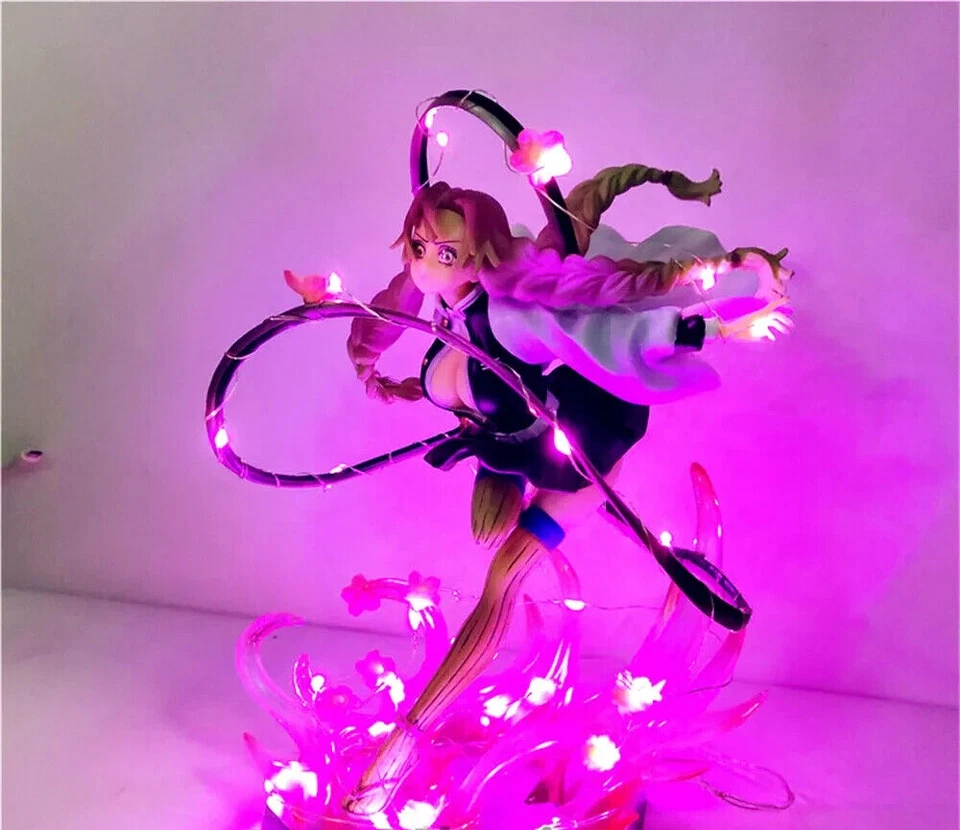 Action Figure Demon Slayer Kanroji Mitsuri Led 21cm STATUA DA COLLEZIONE Anime - Immagine 4 di 4