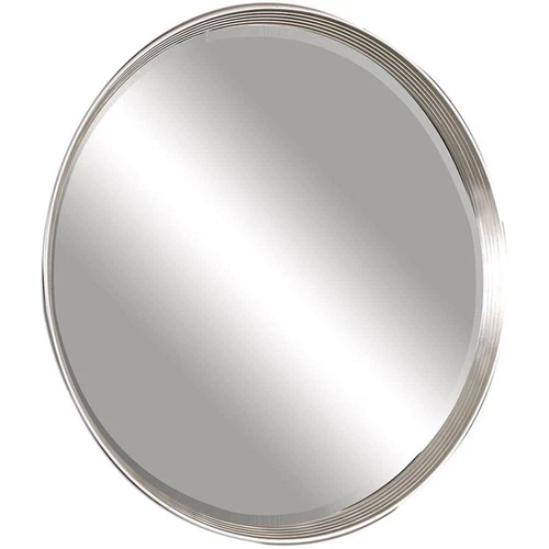 Uttermost Serenza Round PU MDF and Glass Mirror in Silver/Black - Picture 3 of 5