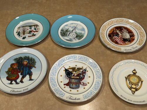 Vintage Avon Collectible Plates Lot of 6; Christmas, Patriotic, Betsy Ross - Picture 1 of 9