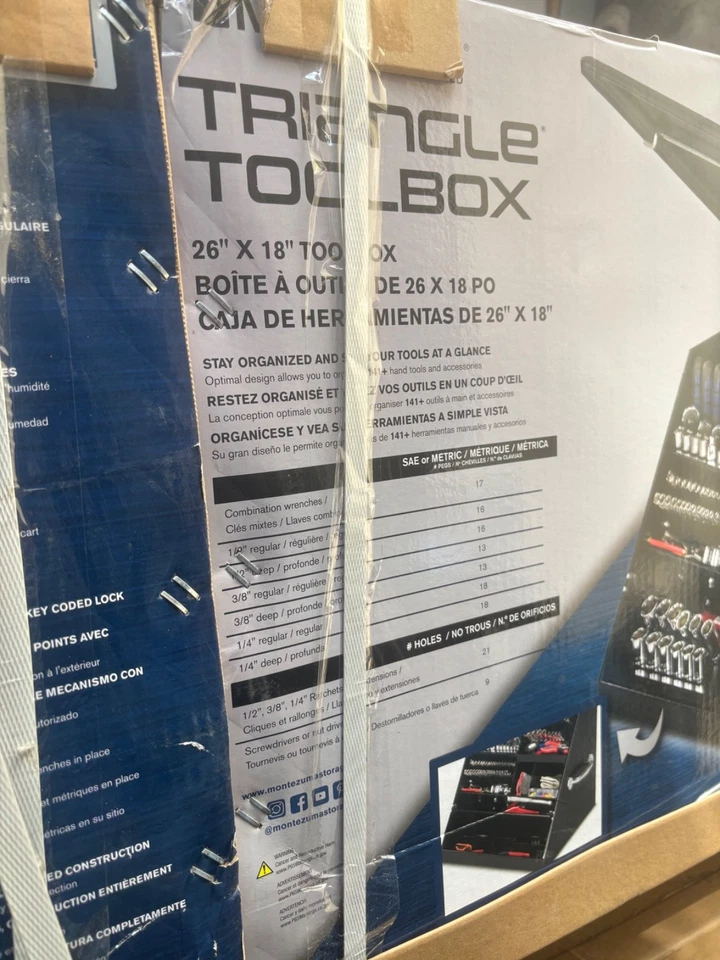 SALE!! NEW Montezuma Triangle Top Toolbox, Black, Steel, 26"W x 18"D USA MADE - Image 4 of 4