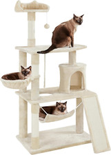 63.5In Extra Large Cat Tree Condo with Sisal-Covered Scratching Post Plush Perch