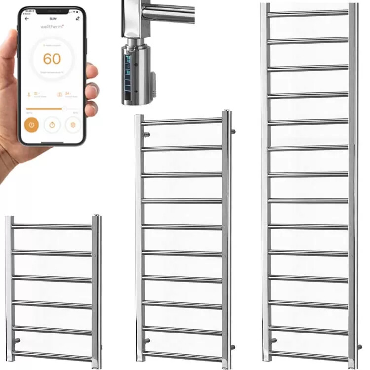 Abby Wifi Smart Electric Towel Radiator, Thermostatic, Timer, Modern,  Chrome | eBay