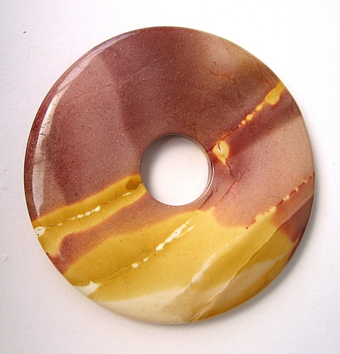 Ciambella mookait Ø 44 mm rotonda ciondolo pietra gioiello disco di pietra pi - Foto 5 di 5