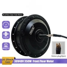 Electric Bicycle 350W 36V 48V Brushless Gear Hub Motor Front / Rear Wheel Drive
