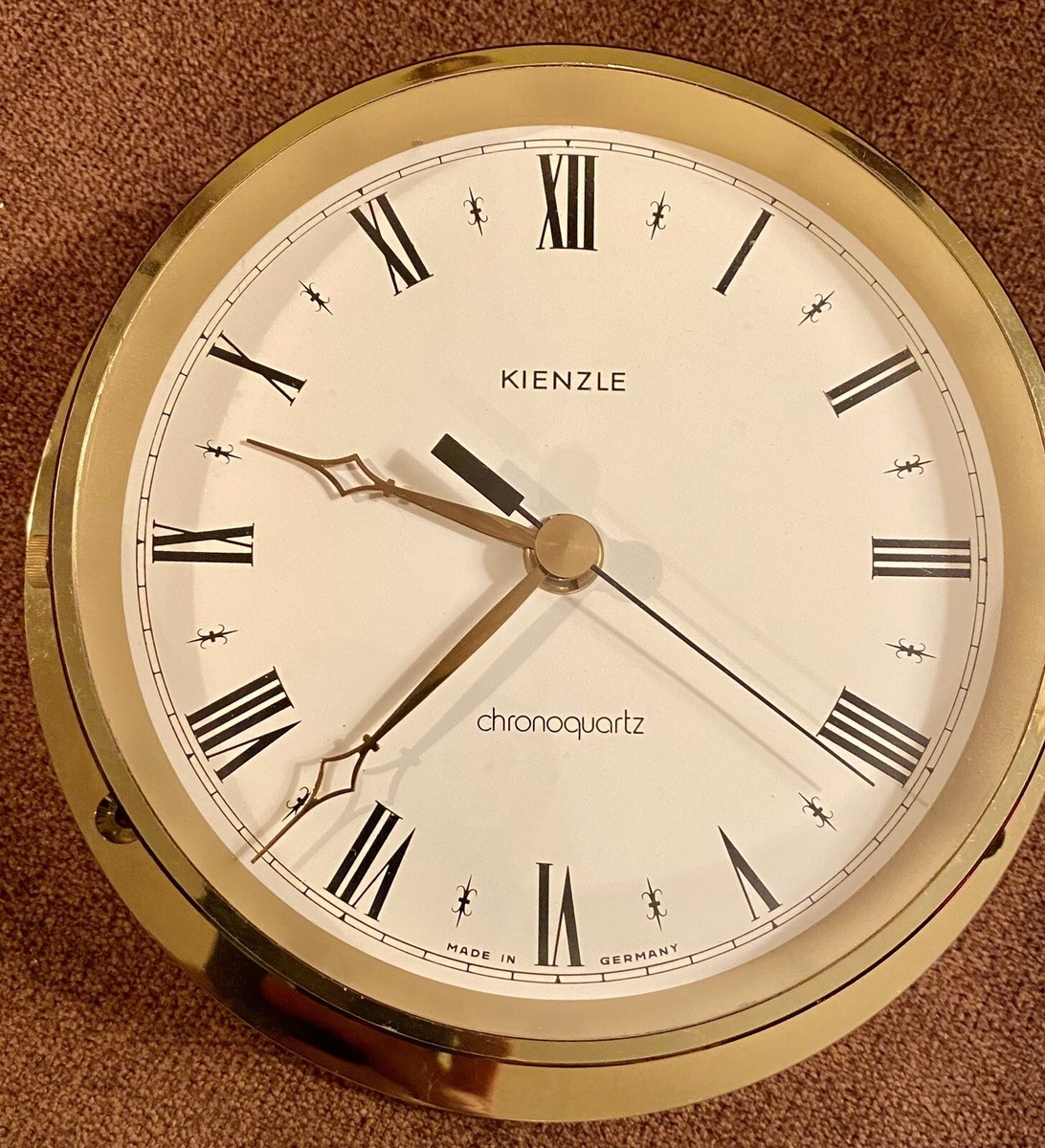 Vtg Kienzle Chronoquartz German Nautical Brass/Plastic 8” Port