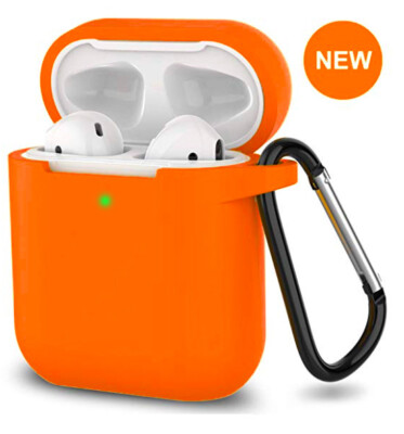 For Apple AirPods Case 1/2 Silicone Protector Shockproof Full Cover + Keychain