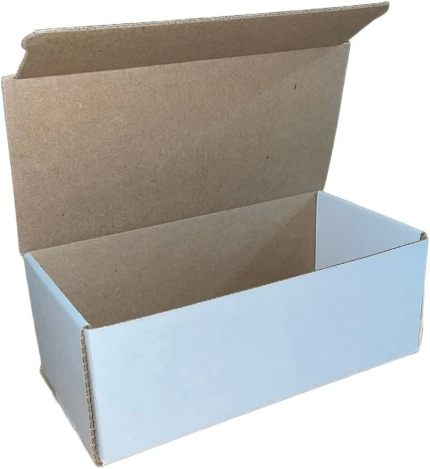500 6x4x3 Blanc Carton Papier Boîtes Envoi Mise en Carton Boîte Ondulé - Photo 2/4