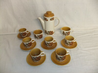 c4 Keramik Royal Worcester Palissy - Kaffeeservice für sechs Personen, Retro Vintage 8D6C