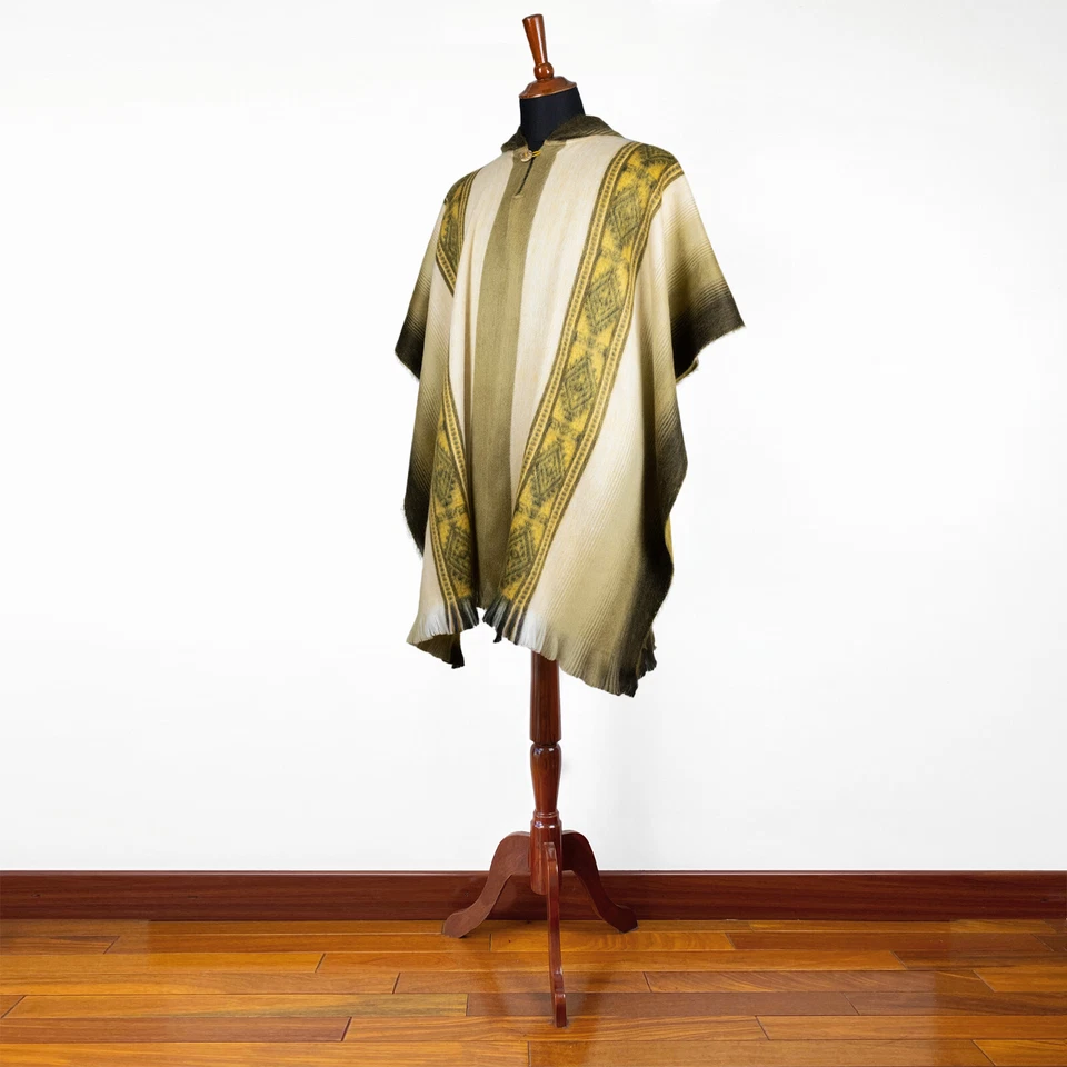 LIGHT BABY CAPA DE LANA DE ALPACA PONCHO ABRIGO CHAL ABRIGO HECHO A MANO EN ECUADOR Foto 4 de 4