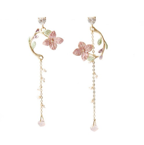 Women Elegant Crystal Shinny Ear Stud Flower Earrings Fashion Jewelry Gift