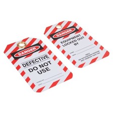 Lockout Tagout Tags - 'Defective Do Not Use' - Pack of 10