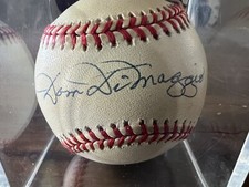 DOM DIMAGGIO AUTOGRAPHED BASEBALL PSA BOSTON RED SOX
