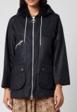 BARBOUR X ALEXA CHUNG Violet Wax Jacket Size UK 14 EU 40 USA 10 M Navy