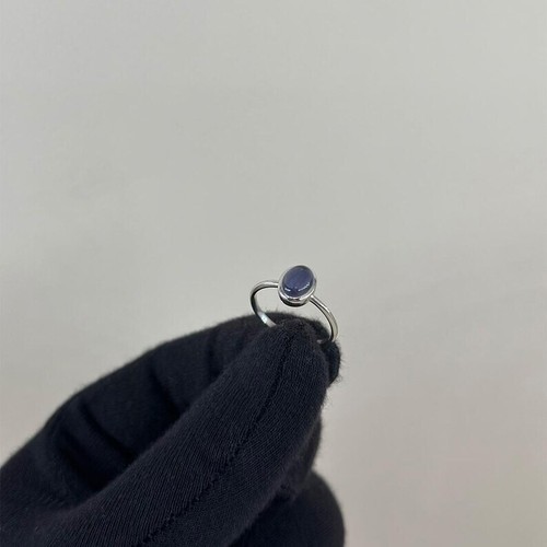 1.30 Ct Iolite Bezel Ring 14k Solid White Gold - Picture 3 of 4
