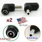 2-Pack DC Power 5.5x2.1mm Female to 5.5x2.5mm Male Right Angle Converter Adapter
