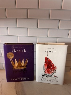 2 Tracy Wolff Hardback Book Lot Cherish and Crush Dust Jackets
