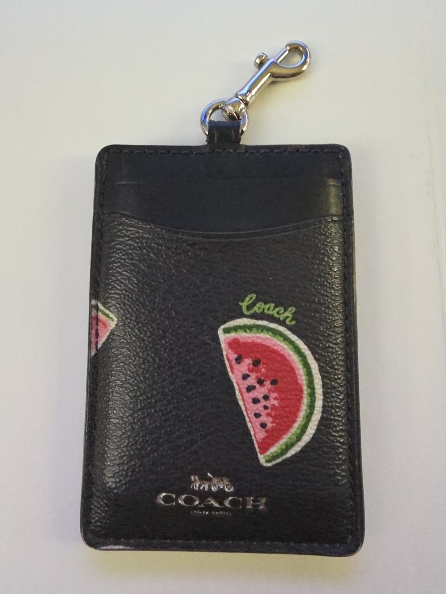 Coach Mini Skinny ID Case Featuring Dark Blue Leather With