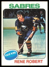 Rene Robert Autographed Signed 1975-76 Topps Card #46 Buffalo Sabres