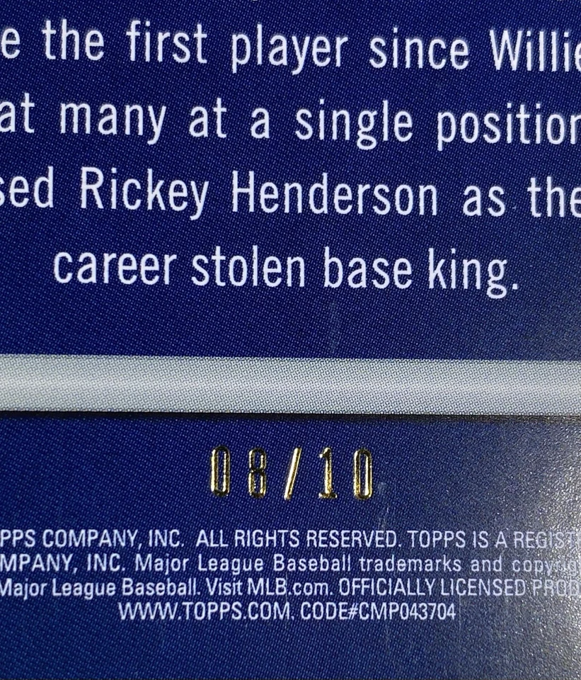 2020 Topps SSP🔥 Derek Jeter 💎 20 Years Of The Captain #8/10  Card # YOC-11 - Image 2 of 3