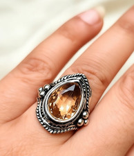 Morganite Gemstone Handmade 925 Sterling Silver Ethnic Jewelry Ring All Size