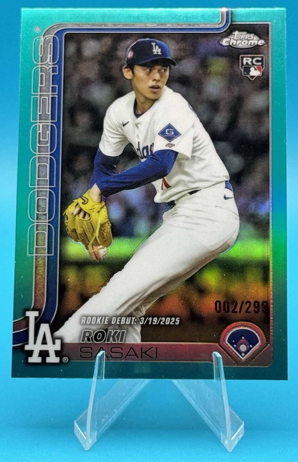 2025 Topps Chrome Update ROKI SASAKI #USC73 Teal Refractor /299 (RC)