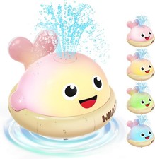 Baby Bath Toys, Light Up Rechargeable Whale Bath Toy Sprinkler for Kids 1-3 ...
