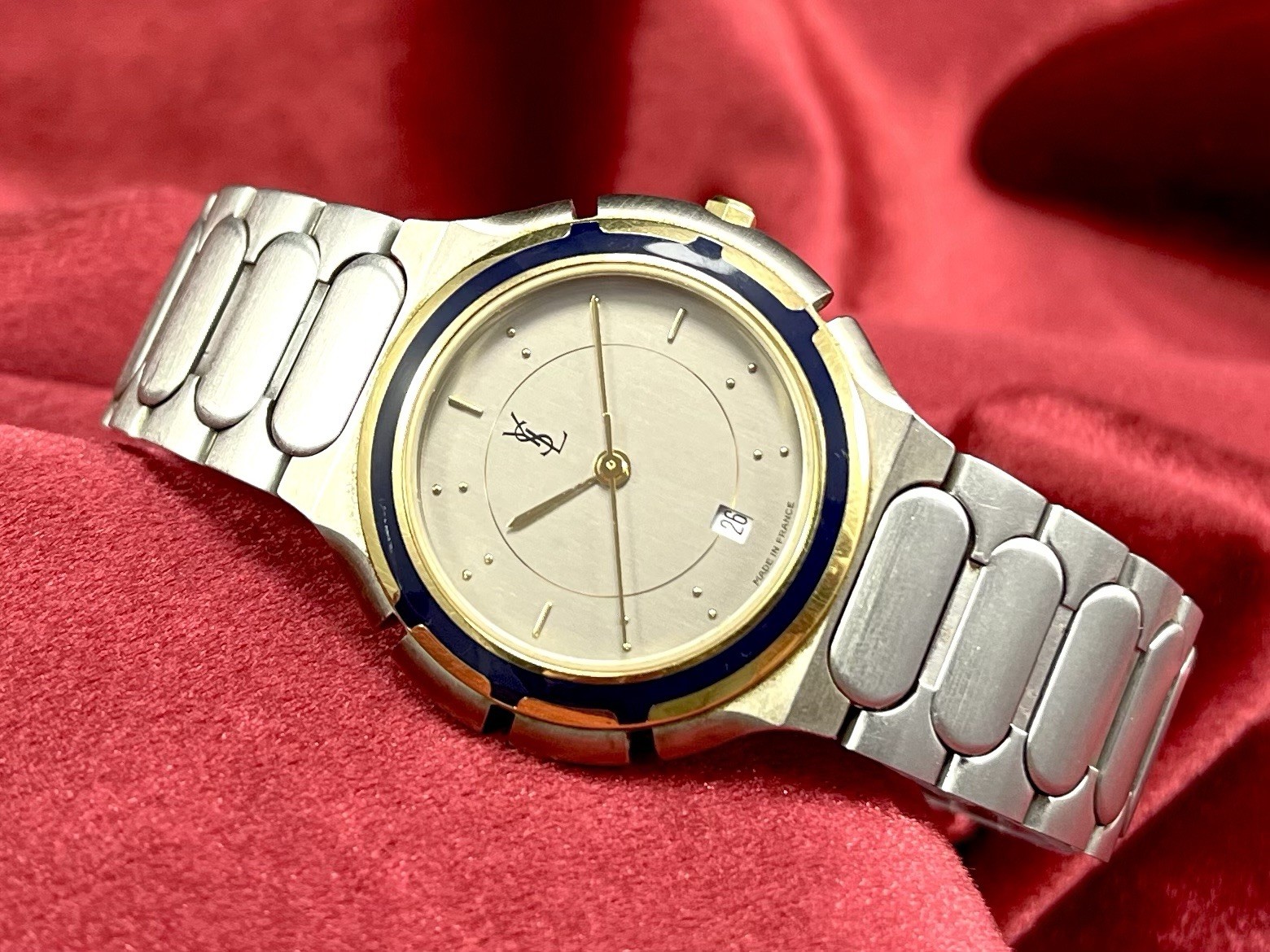 SAINT LAURENT Orologio Uomo YSL Tricolore Datejust Vintage Yves Saint Laurent