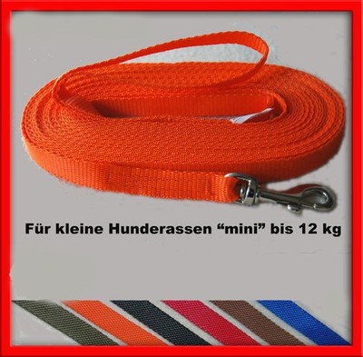 Ausbildunsleine Suchleine Schleppleine für kleine Hunde 3m bis 30m in 6 Farben