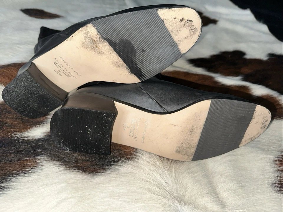 Botas enrollables KF Ltd para mujer Ellen IV de cuero negro a media pantorrilla talla 10 M Italia Foto 4 de 4