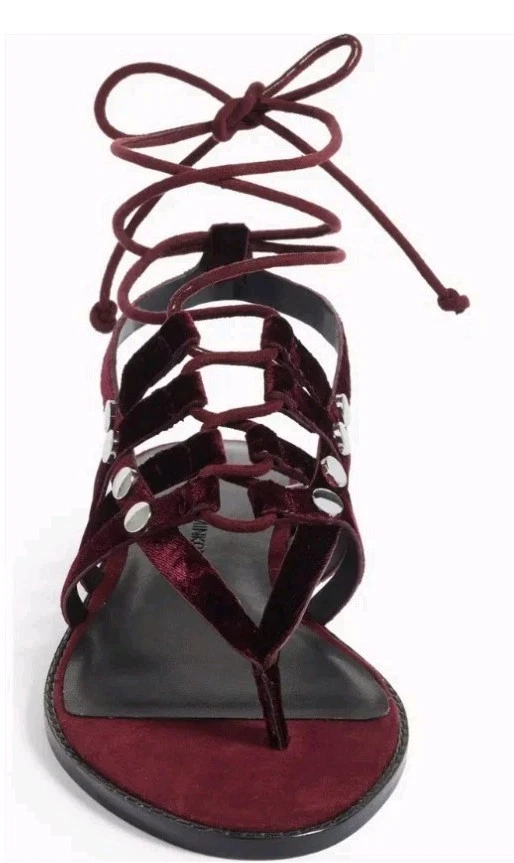 NEW Rebecca Minkoff Evonne Acai Suede Velvet Gladiator Lace-Up Sandals 6 $150 - Image 4 of 4
