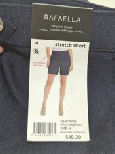 Rafaella Women's Stretch Short Pockets Size 4 Inseam 7" Navy Blue NWT MSRP 49
