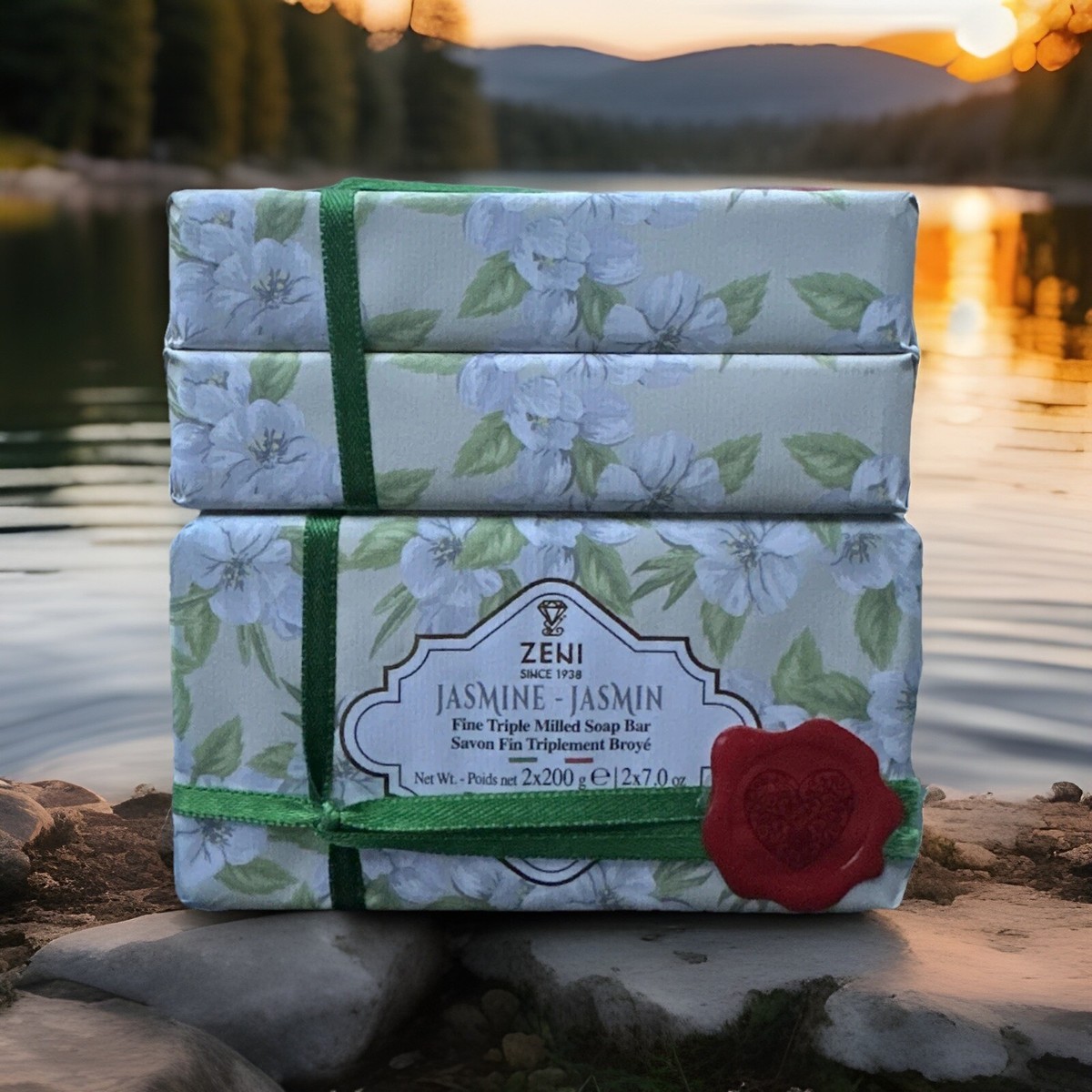 4 PACK~2 X 2BARS) ZENI🌸“JASMINE”🌼FINE TRIPLE MILLED🧼SOAP🧼BAR