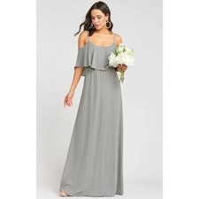 Show Me Your MuMu Womens Caitlin Ruffle Maxi Dress Blue Size Large New
