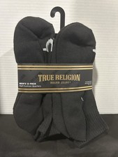 True Religion Men's Half Cushion Quarters Socks 12 Pack