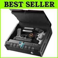 Biometric Handgun Safe, Fingerprint Security & Keypad Lock