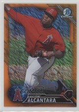 2016 Bowman Chrome Prospects Orange Shimmer Refractor Victor Alcantara 1s3