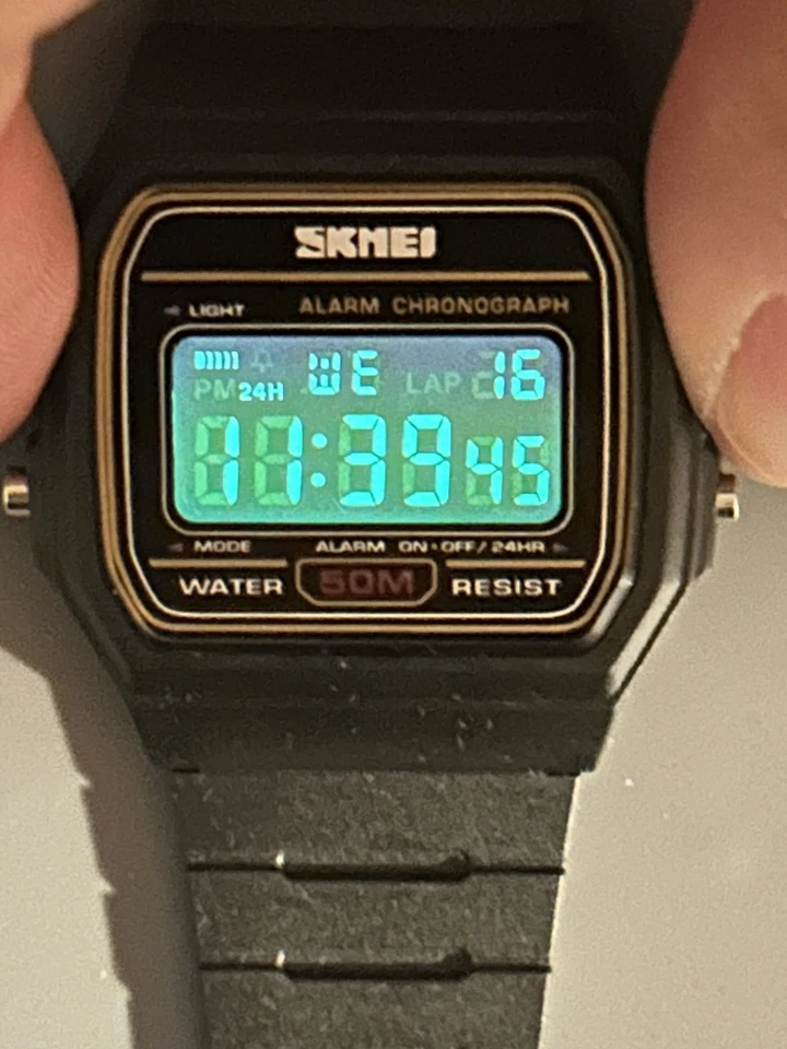 compare to Casio F91 - CUSTOM SKMEI GOLD Digital Gradient Filter -EL Backlight! - Image 3 of 4