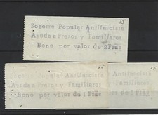 Spain Granada 3 Vouchers 1-2-5 PTAS AI 8/10 Rare