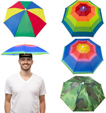4-Pack Hands-Free Umbrella Hat with Adjustable Headband - Sun Shade  Rain Cap f