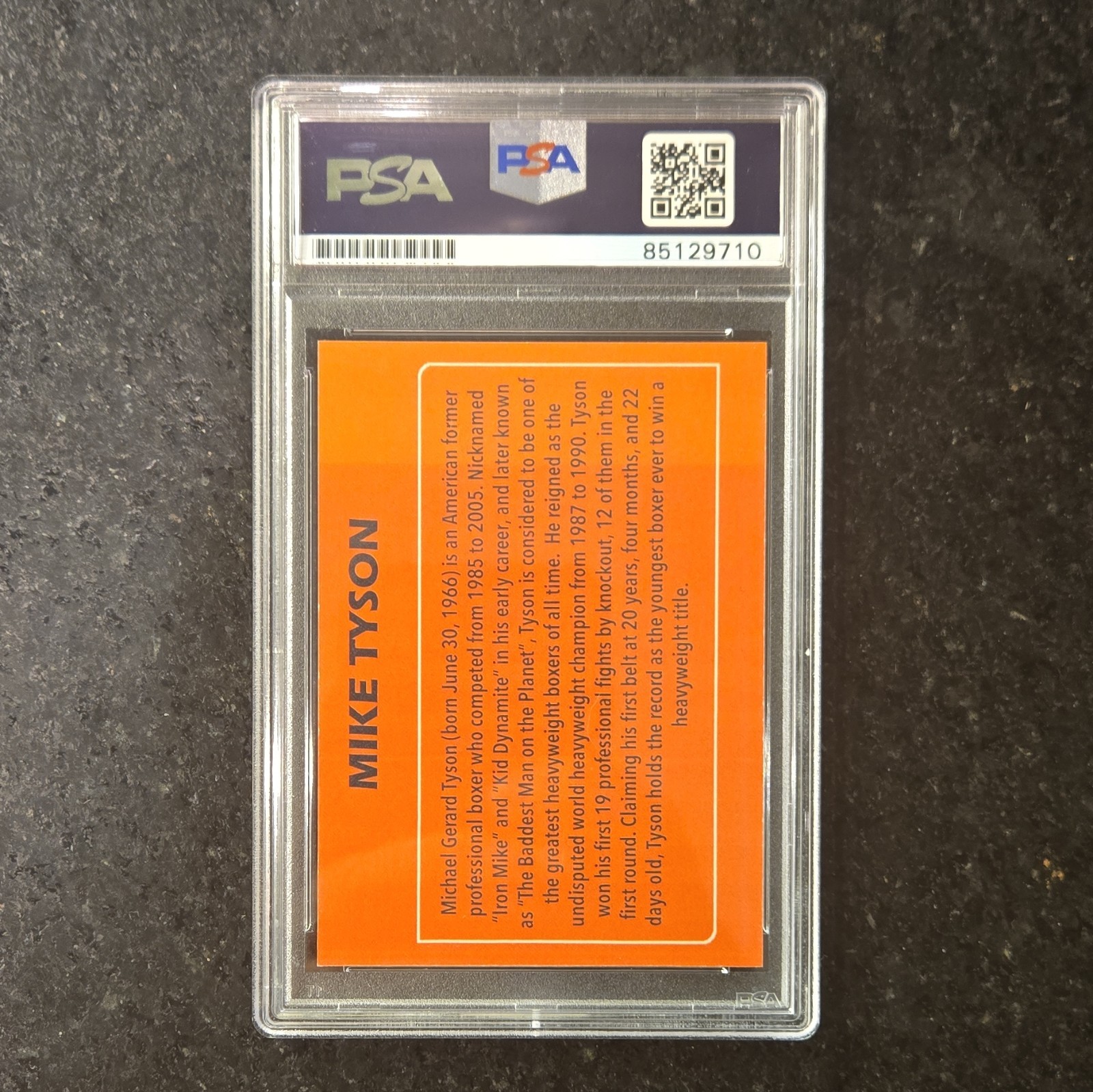 Mike Tyson 1988 Iron Mike Reprint Autographed Trading Card PSA/DNA #85129710 view 2