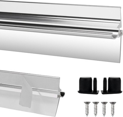32  Shower Door Drip Rail With Sweep compatible with Chrome Framed Shower Door
