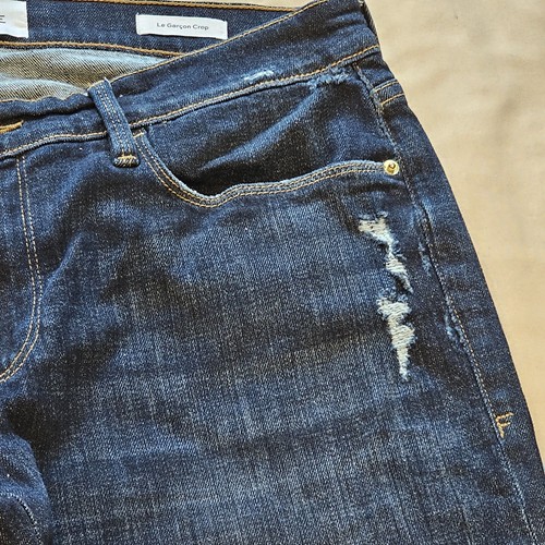 Jeans Frame Denim Le Garcon Crop Boyfriend Covant lavaggio scuro taglia 28 boho elasticizzato - Foto 2 di 19