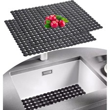 Schutzmatte Küche Bad PVC Spülbeckenmatte 2er Set 40x30cm, Kratzschutz