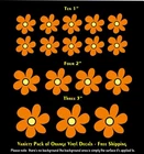 Hippy Flowers Scooby Doo 8 Pack Orange Vinyl Decals Car Truck Van Windows