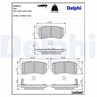 Delphi Bremsbelagsatz, Scheibenbremse LP3521 FüR Hyundai