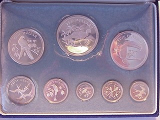Juego de prueba de plata Belice 1974 Las 8 monedas son de plata