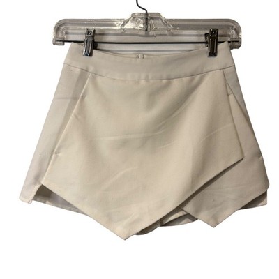 Aqua Cream White Envelope Wrap Front Origami Skort Mini Shorts Womens Size XS