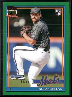 2026 Topps #T91-63 Nolan McLean 1991 Topps Baseball 35th Anniversary Green  #/99
